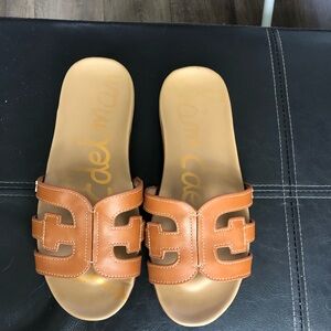 Sam Edelman Tan Leather Slide Sandals